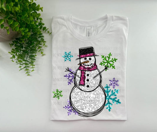 Faux Sequin Snowman - Custom