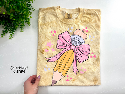 Back To School Pencil - Citrine Colorblast Tshirt