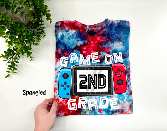 Game On **CUSTOM TITLES** - Spangled Ice Dye TSHIRT - YOUTH & ADULT