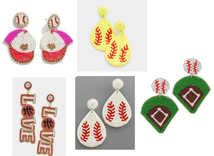 *Game Day Beaded Earrings*