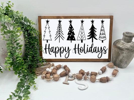 Happy Holidays - 16x10” - Wood Sign