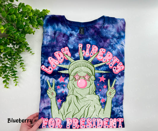 Lady Liberty For President - Blueberry Ice Dye - YOUTH & ADULTr