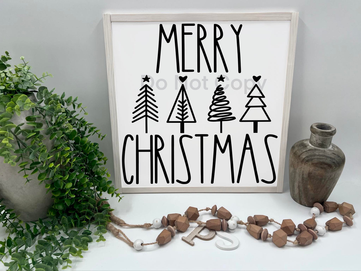 Merry Christmas Trees - Wood Sign