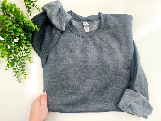 5XL - Dark Heather Sweatshirt - Gildan