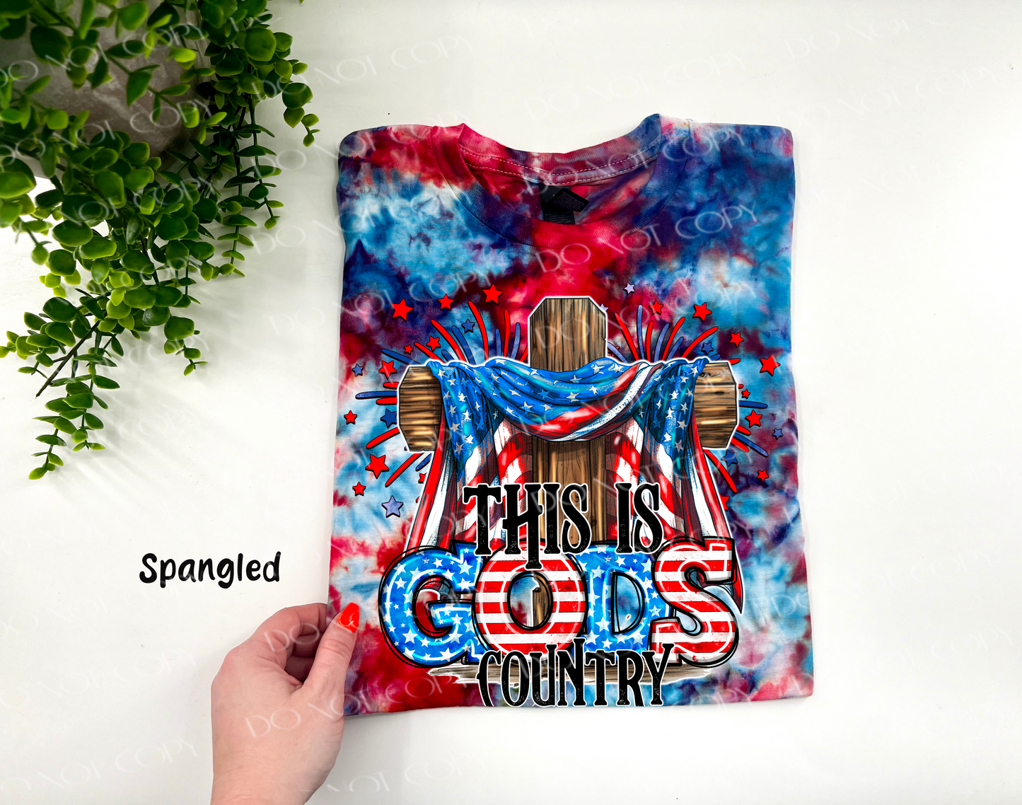 This Is God’s Country - Spangled Ice Dye - YOUTH & ADULT