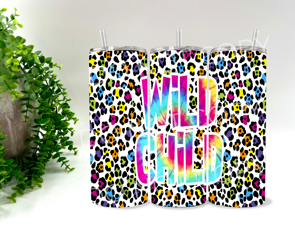 Wild Child Leopard Rainbow - 20 oz Tumbler