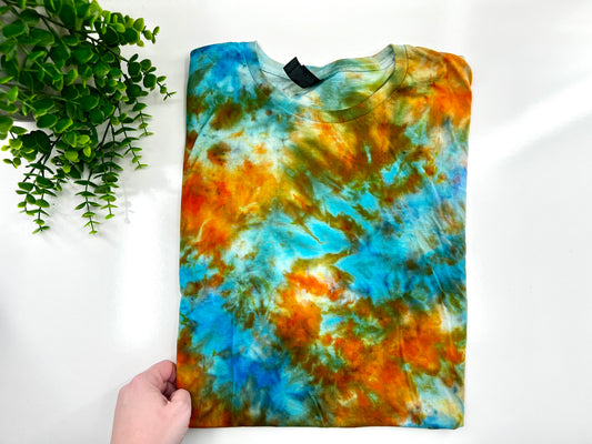 3XL - Teal & Orange Ice Dyed - Gildan