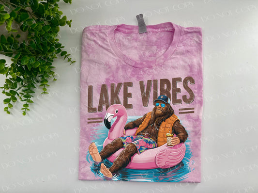 Lake Vibes Sasquatch - Lilac Crystal Dye Tshirt