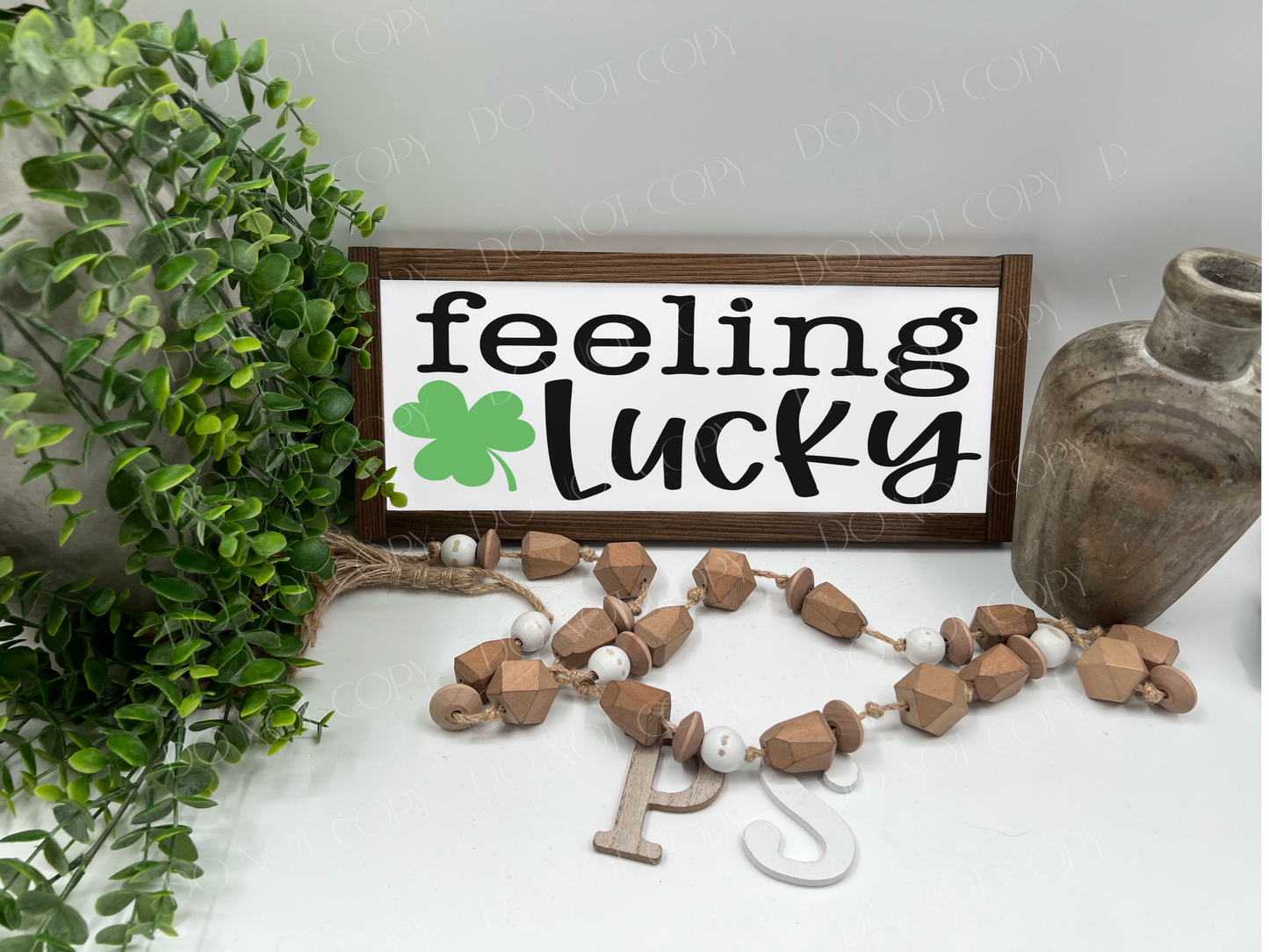 Feeling Lucky Shamrock - Wood Sign