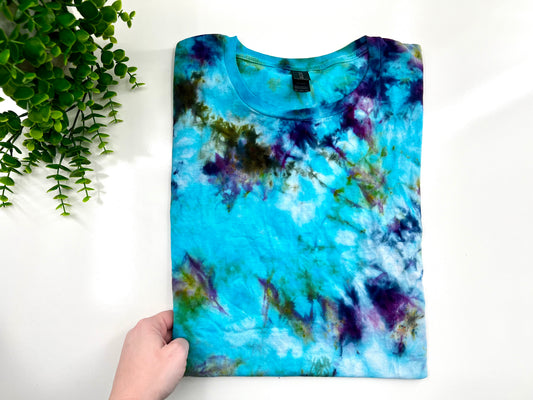 3XL - Teal Purple & Sage Ice Dyed - Gildan