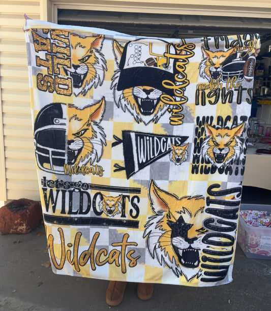 READY TO SHIP: Wildcats Collage 50x60” Fleece Blanket