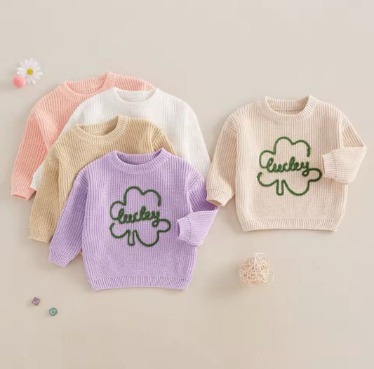 PREORDER: The Lucky Shamrock Chunky Knit Sweater 1.27.25