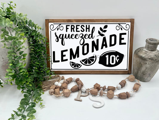 Fresh Squeezed Lemonade - 16x10” - Wood Sign