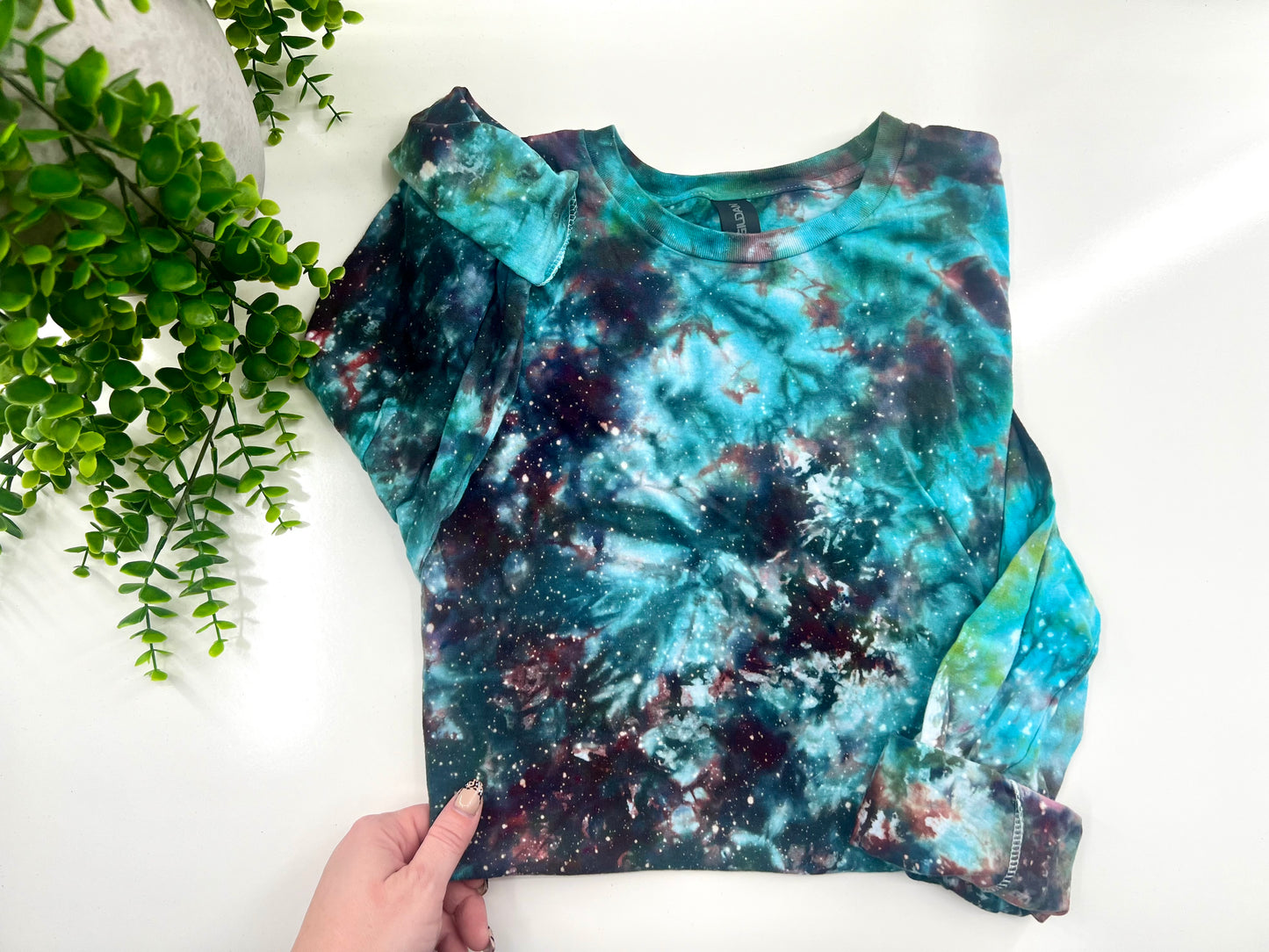 LARGE - Galaxy Ice Dyed Long Sleeve - Gildan