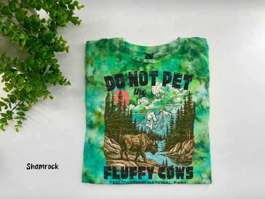 Do Not Pet The Fluffy Cows - Shamrock Ice Dye TSHIRT - YOUTH & ADULT