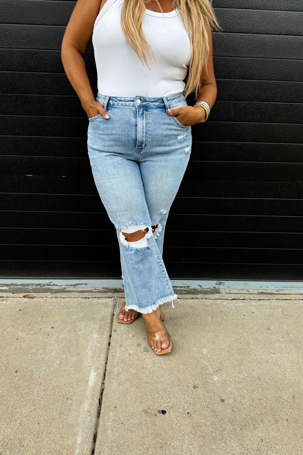 READY TO SHIP: Lucy Distressed Crop Jean