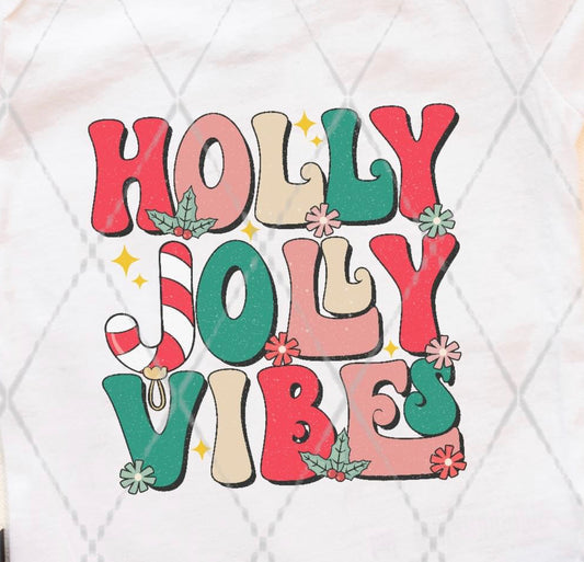 #177 - ONE LEFT - Holly Jolly Vibes - LARGE POCKET OR INFANT - DIRECT TO FILM PRINT ONLY