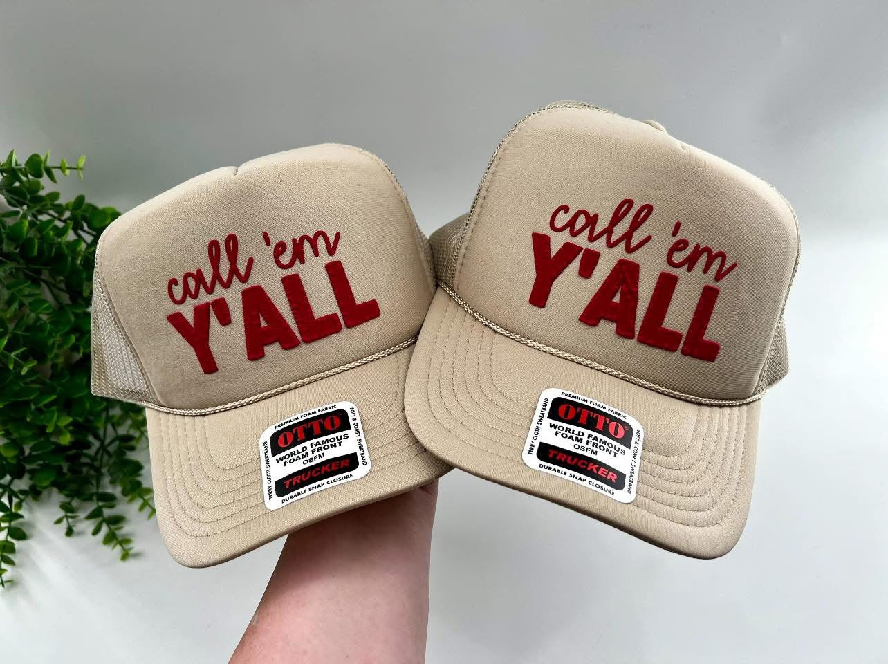 READY TO SHIP: Call ‘Em Y’all Puff Trucker Hat