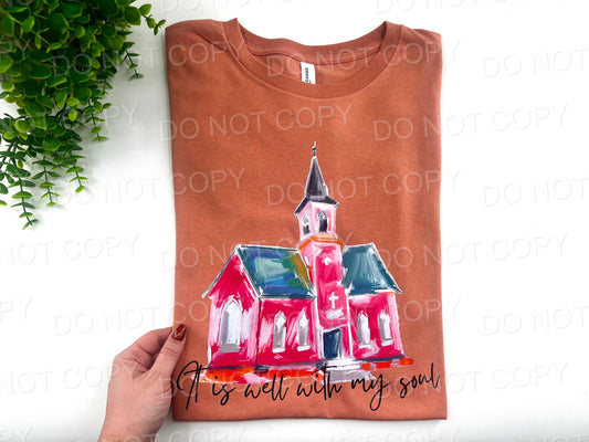 It Is Well With My Soul Watercolor Church - Custom