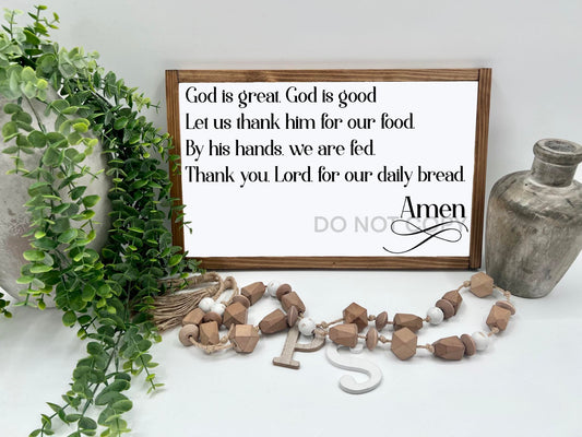 God Is Great God Is Good - 16x10” - Wood Sign