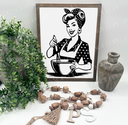 Baking Vintage Lady - Wood Sign