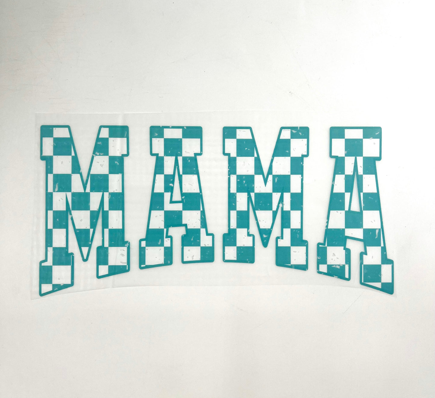 Mama Teal Checkered - LAST CHANCE - Custom