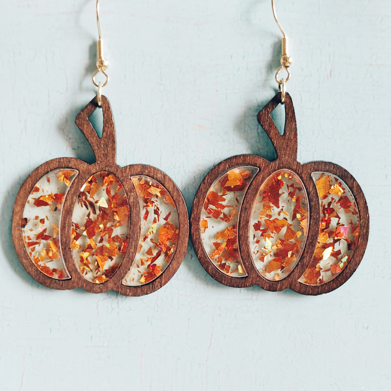 Glittery Pumpkin Earrings