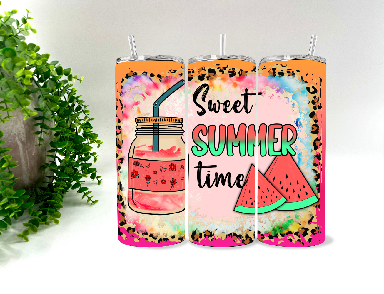 Sweet Summertime Watermelon - 20 oz Tumbler