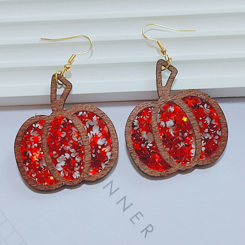 Glittery Pumpkin Earrings