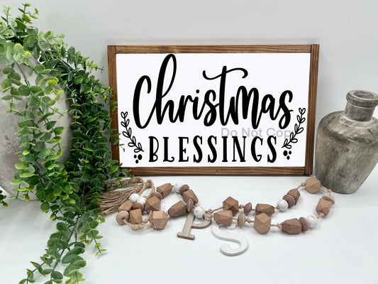 Christmas Blessings - 16x10” - Wood Sign