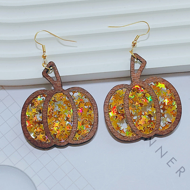 Glittery Pumpkin Earrings