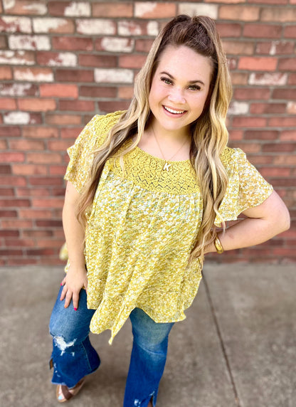 READY TO SHIP: SMALL & MEDIUM - Brianna Top - Yellow