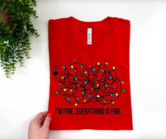 I’m Fine Everything Is Fine Christmas Lights - Custom