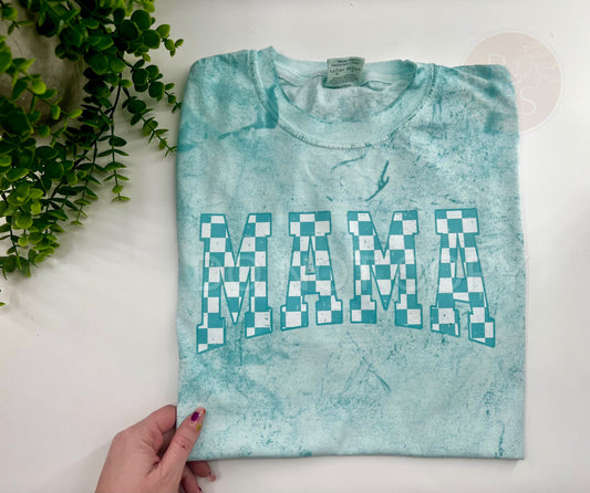 Mama Teal Checkered  - Custom