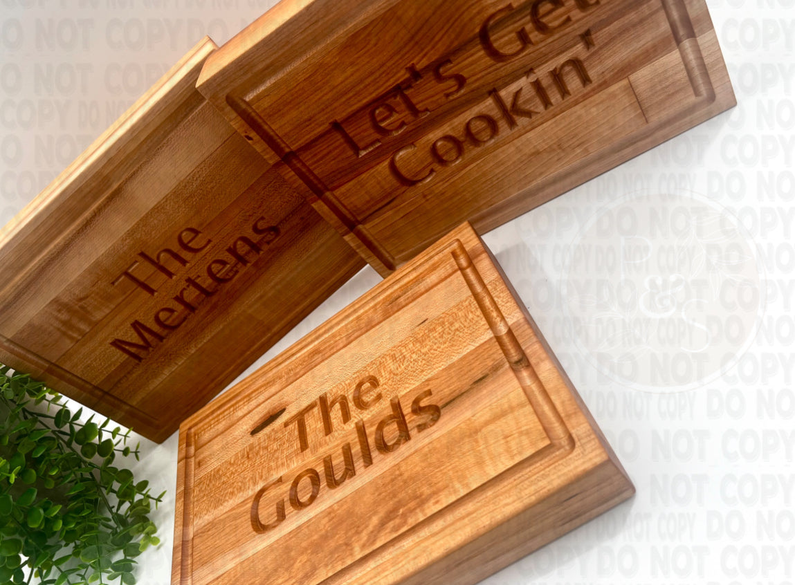 12x9x1.75” Engraved Cutting Board