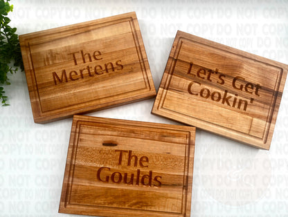 12x9x1.75” Engraved Cutting Board