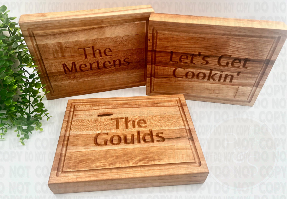 12x9x1.75” Engraved Cutting Board