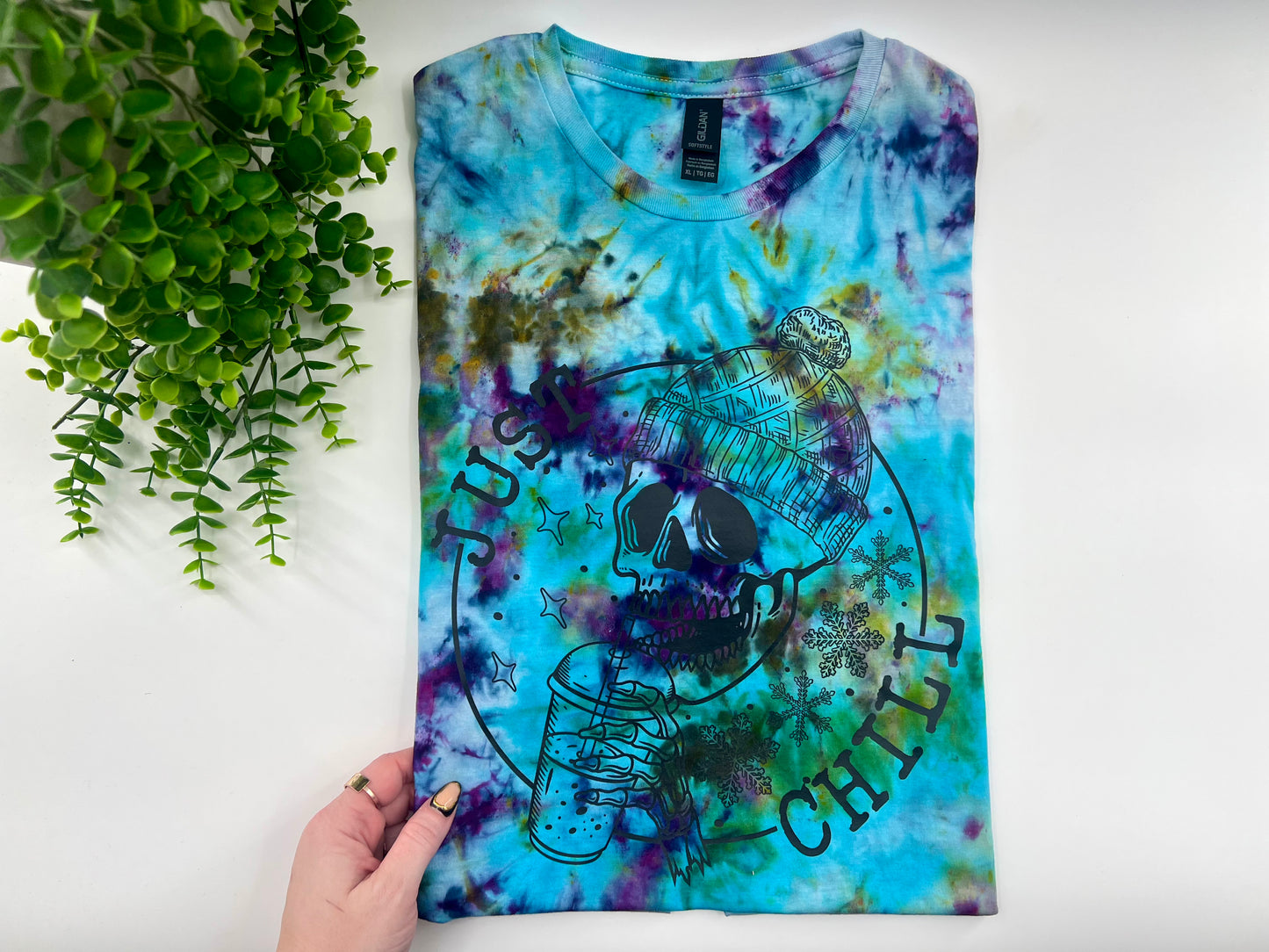 READY TO SHIP: XL - Just Chill Ice Dyed Tshirt