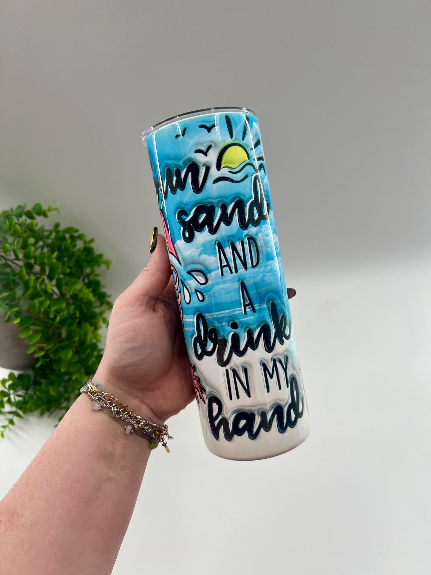 READY TO SHIP: Sun Sand Drink In My Hand 20 oz Tumbler