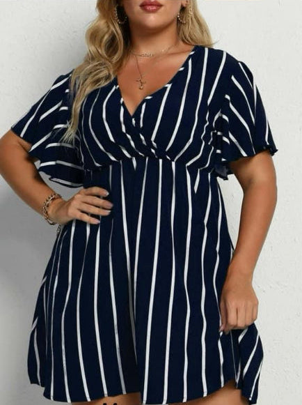 READY TO SHIP: XL & 2XL - Stripe It Up Dress