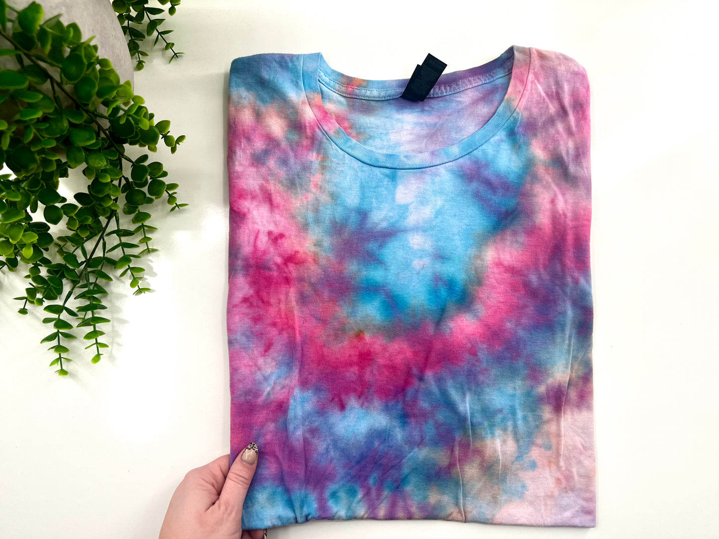 LARGE - Amethyst Cloud Ice Dye Tshirt - Gildan