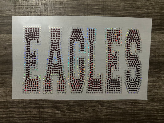 #203 - ONE LEFT - Eagles Red & Silver - SPANGLED PRINT ONLY