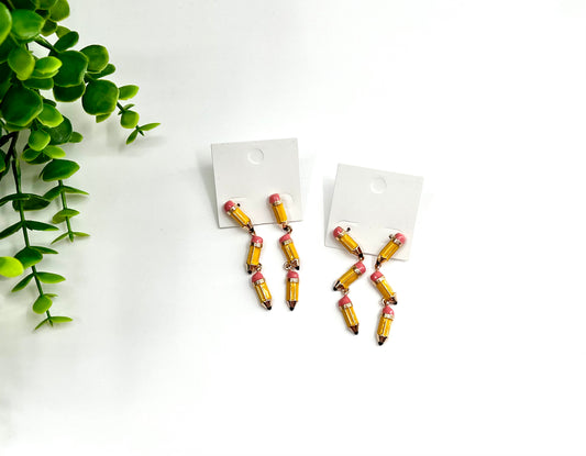 READY TO SHIP: Pencil Dangle Earrings