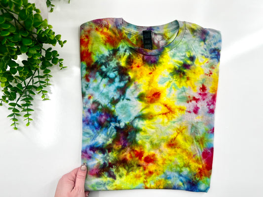 MEDIUM - Frankly Loved Ice Dyed Tshirt - Gildan