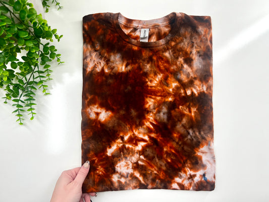 LARGE - Chocolate Ice Dye Tshirt - Gildan