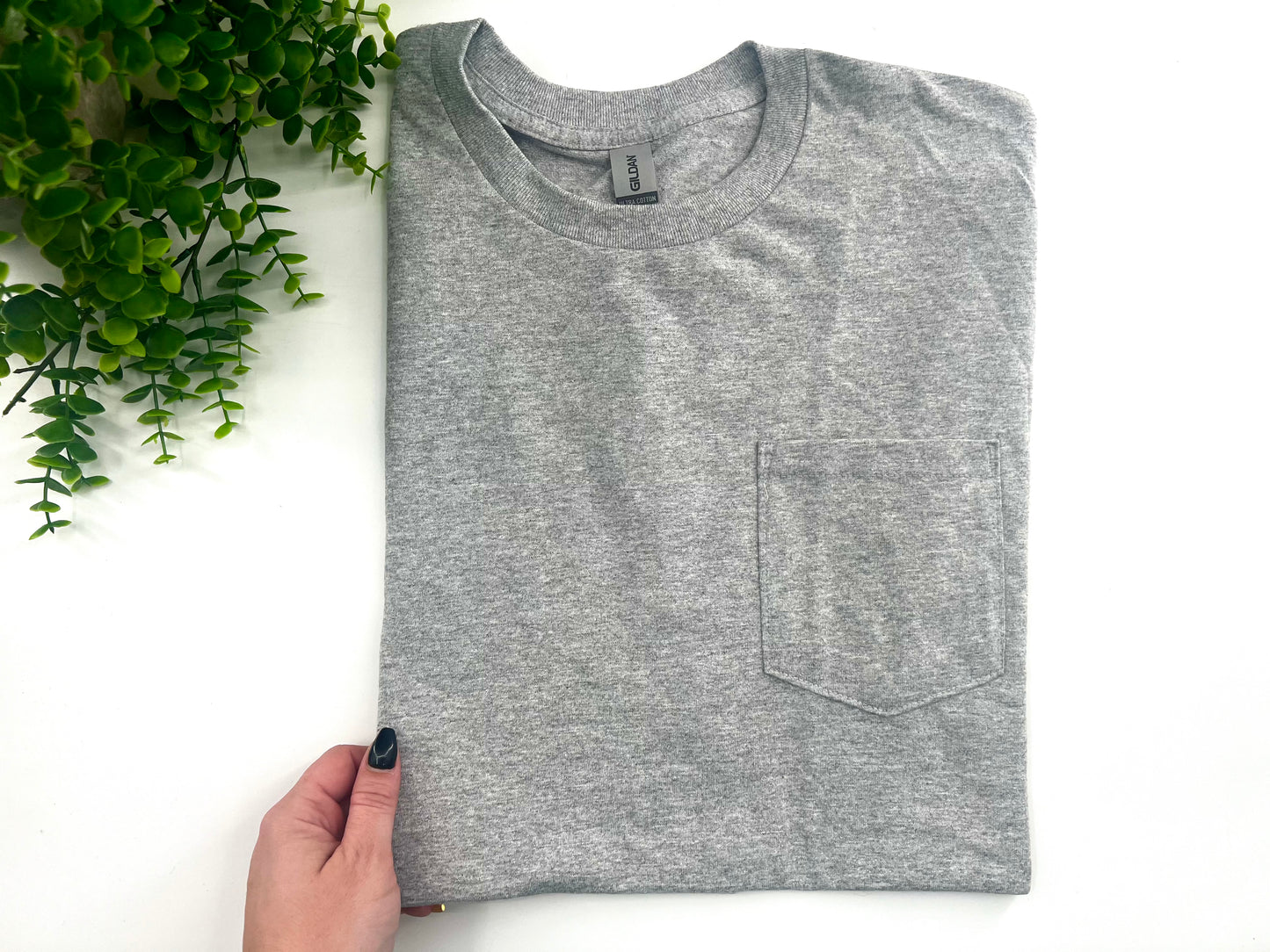 LARGE - Athletic Heather Pocket Tee