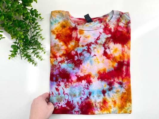 5XL - Orange & Raspberry Ice Dyed Tshirt - Gildan