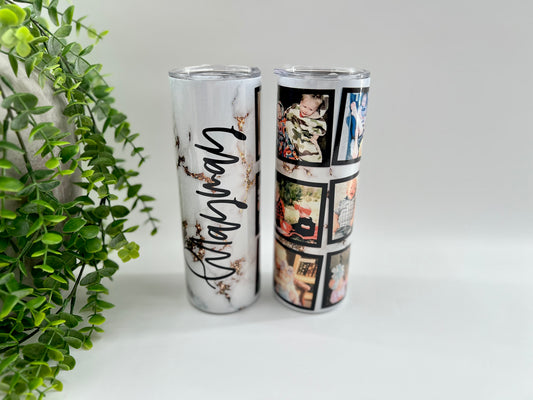 Customized Name/Photo Gold Marble - 20 oz Shimmer Tumbler