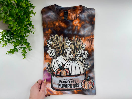 READY TO SHIP: Small & 2XL - Hand Picked Farm Fresh Pumpkins - Ice Dyed Tshirt