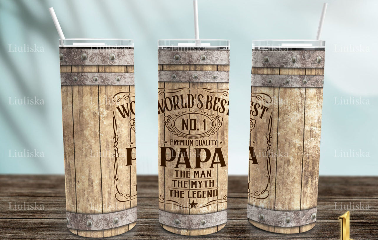 Worlds Best No 1 Papa - 20 oz Tumbler